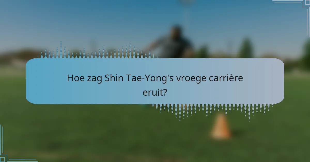 Hoe zag Shin Tae-Yong's vroege carrière eruit?