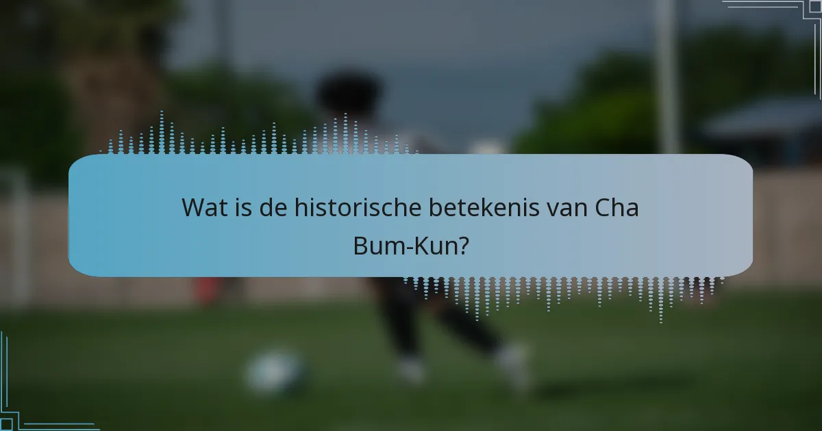 Wat is de historische betekenis van Cha Bum-Kun?